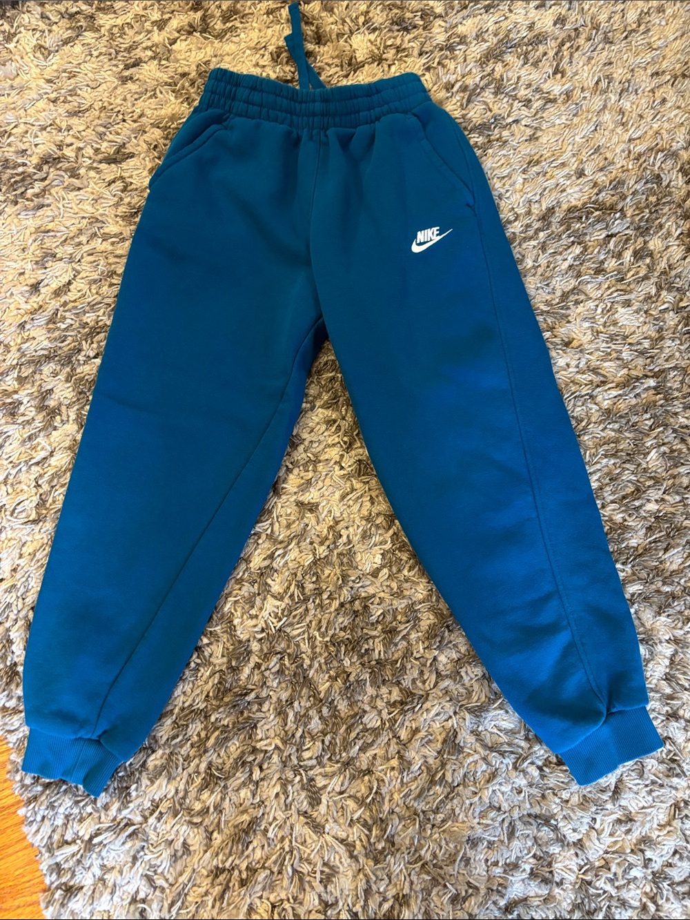 Nike Kids Teal Jogger Sweatpants with White Logo